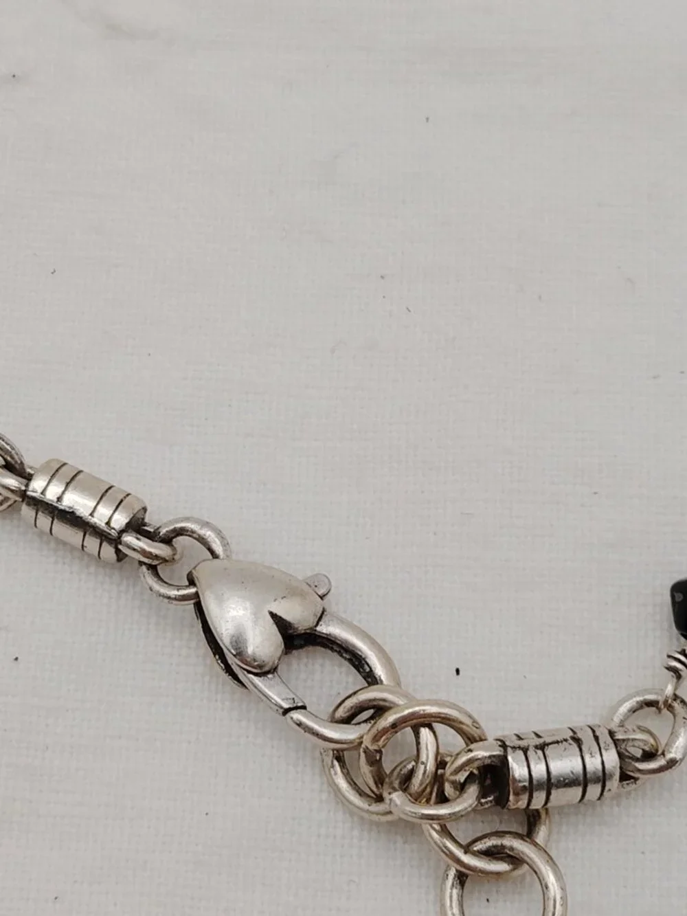 Vintage Brighton Reversible Jet Black Pendant Necklace w/ Marcasite Accents
